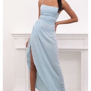 BRAND NEW Satin pale blue maxi dress